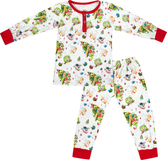 Christmas Grinch Inspired Pajamas Set